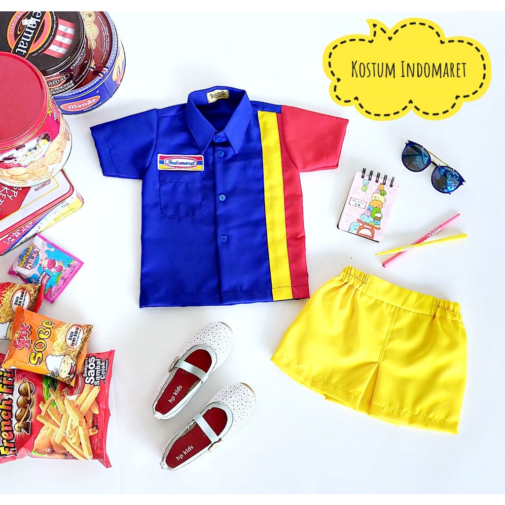 baju indomaret anak unik /kostum indomaret anak murah/Kostum Kasir Indomaret