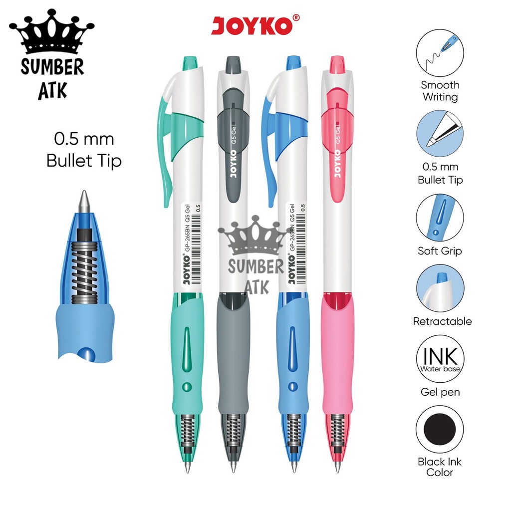 

Gel Pen Pulpen Pena Joyko GP-265BN Q5 Gel 0.5 mm