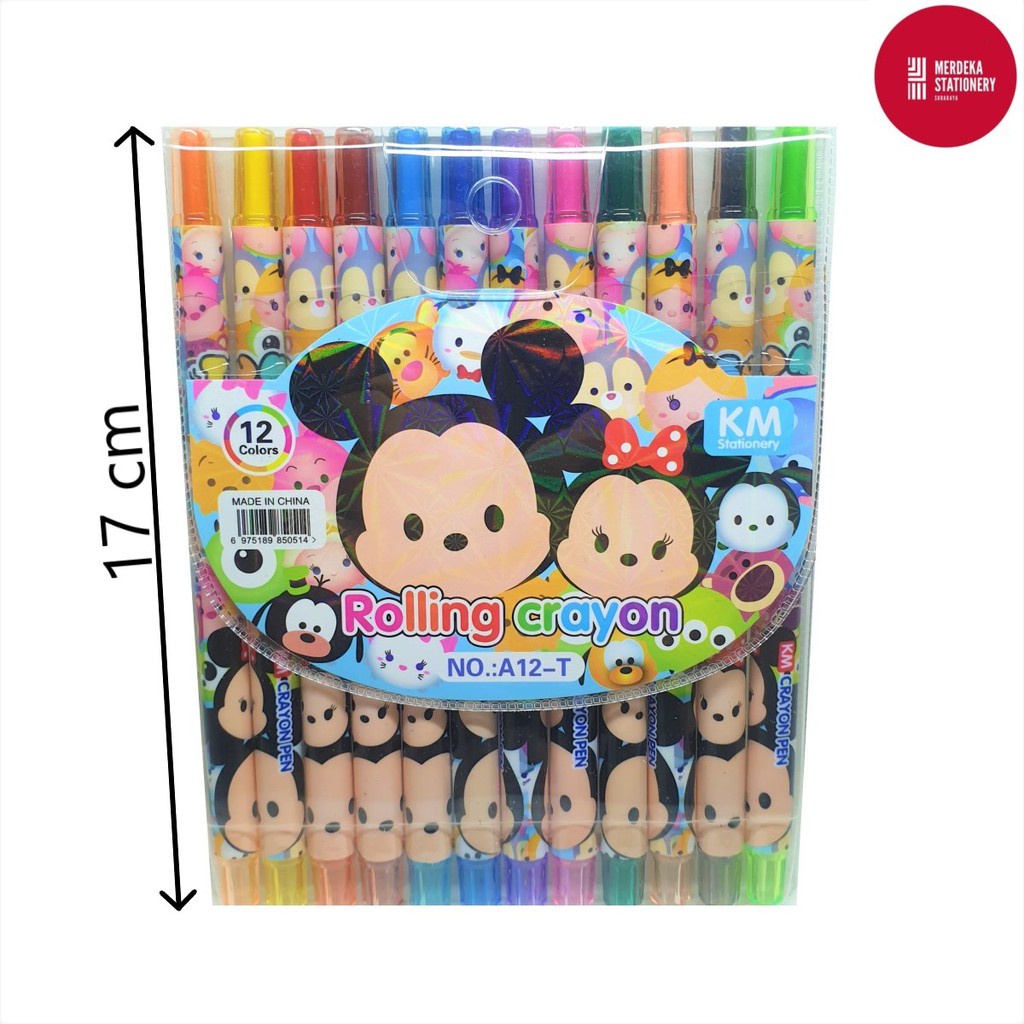 

Crayon/Crayons/Krayon/Alat Warna Putar/Rolling 12 warna/color Panjang A12-T