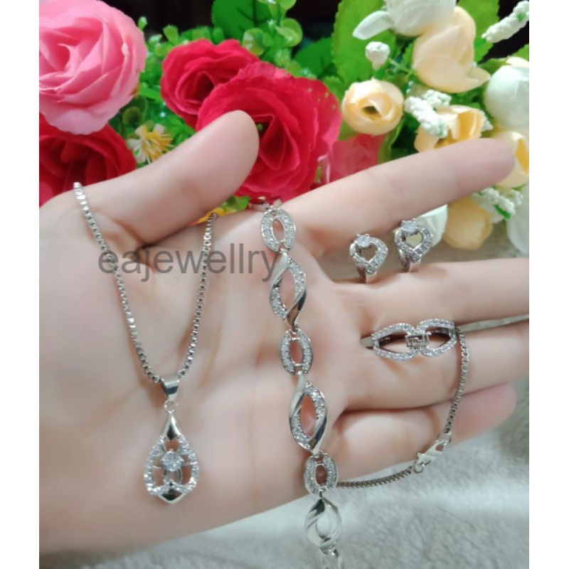 1 set perhiasan emas silver 24 karat terbaru