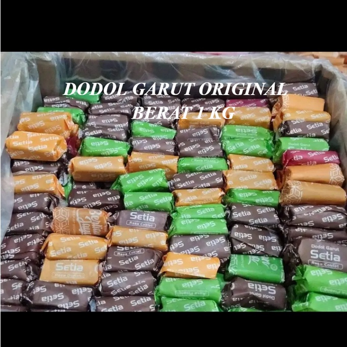 

DODOL GARUT RASA TERBAIK 1 kg KERTAS WARNA WARNI OLEH OLEH KHAS GARUT