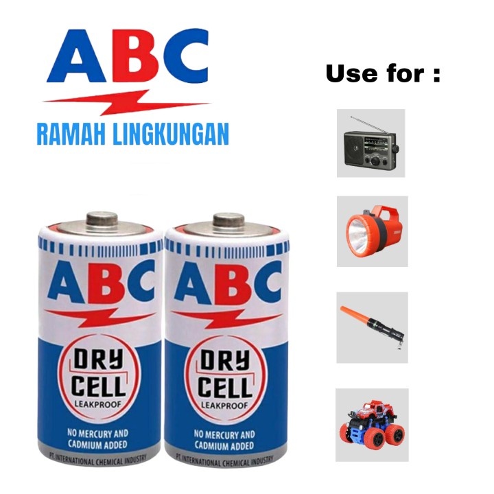 Batu Baterai ABC BIRU R14C Ukuran Sedang Tanggung Batre  R14 Battery   Biru 1.5V - SATUAN