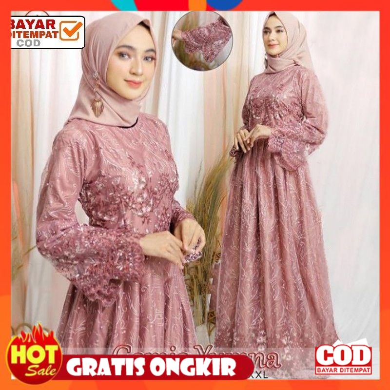 KAIN ADEM HALUS TEBAL / Size L XL XXL / Gamis Pesta / Gamis Jumbo / Maxi Dress / Gamis Tile / Gamis 