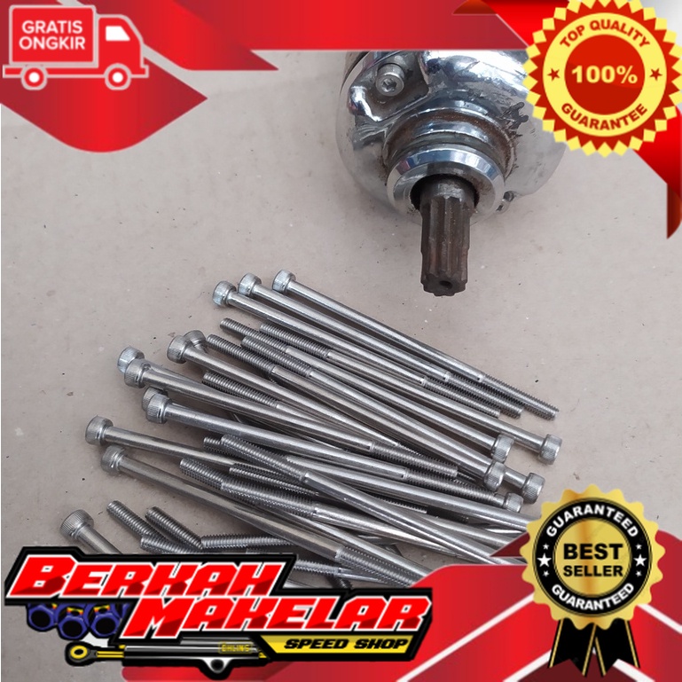 Baut L stenlies dinamo stater Megapro GL Tiger Baut Stainless Dinamo Starter dinamo (1biji)