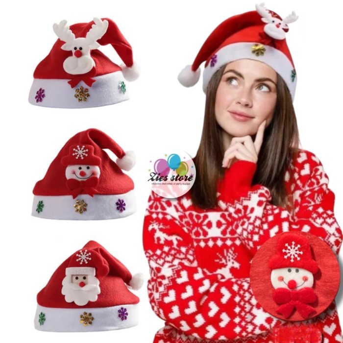 TPSJS-188 Topi Natal Merry Xmas Boneka / Topi Merry Christmas