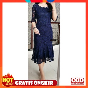 KAIN ADEM HALUS TEBAL / Dress Duyung Brokat Leher Mutiara