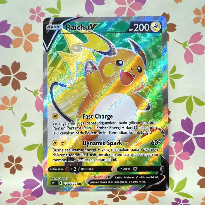 raichu V SR s9 106/100 pokemon tcg indonesia