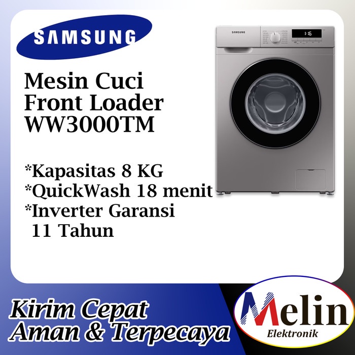 MESIN CUCI FRONT LOADING SAMSUNG 8 KG WW3000TM