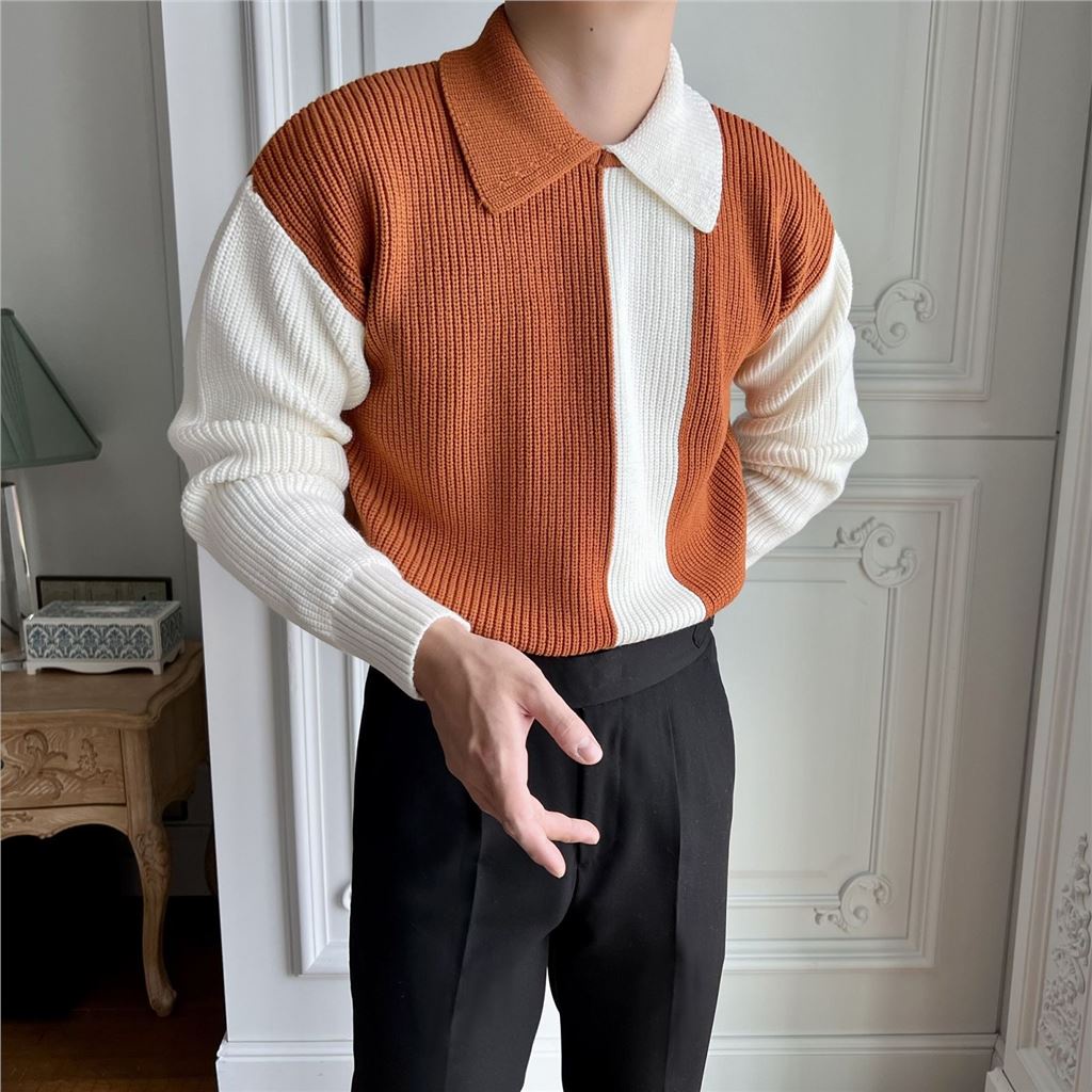 New Contrast Polo Knit Personalized POLO Shirt for Men