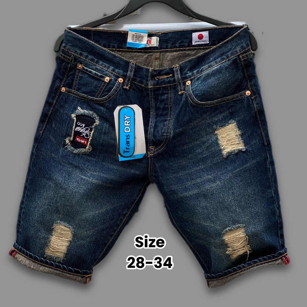 celana pendek pria distro/celana pendek sobek pria//celana pendek pria 501 made in japane