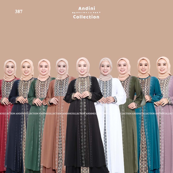 best -Andinicollection Gamis Abaya Turki 387 Wanita Terbaru 2022 - Dusty Purple, M