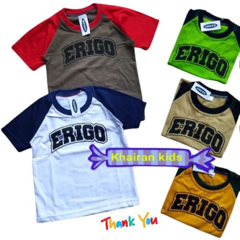 BAJU KAOS ANAK LAKI LAKI PEREMPUAN UMUR 1-12 TAHUN ERIGO PREMIUM / KAOS ANAK LAKI LAKI PEREMPUAN DIS