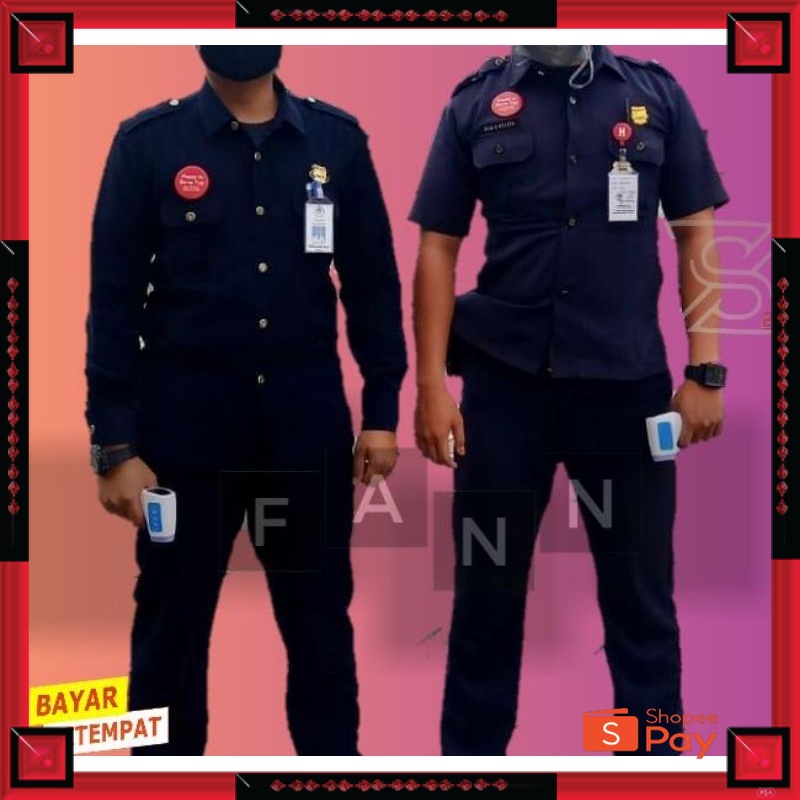 12.12 SERAGAM SALE / seragam safari/security/Satpam hitam lengan pendek/panjang/pria/wanita