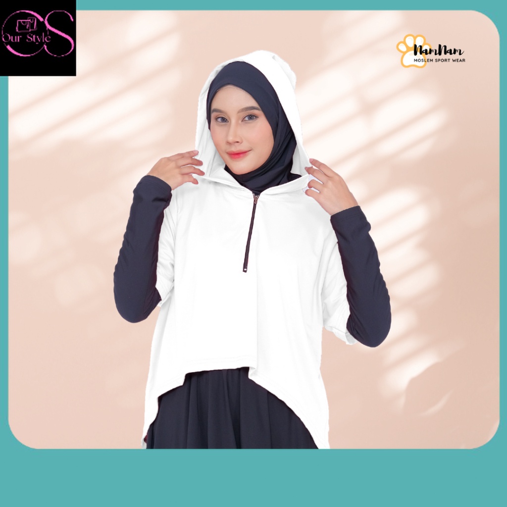 Hoodie Terbaru / Asymmetric Hoodie Olahraga croptop Wanita Muslim