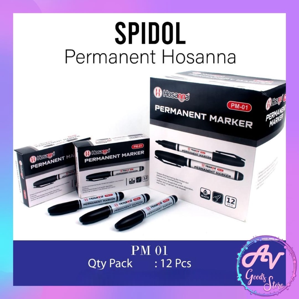 

1Pcs Spidol Permanent HOSANNA PM01 / 1buah Spidol Permanent Marker Hosanna / Spidol Murah