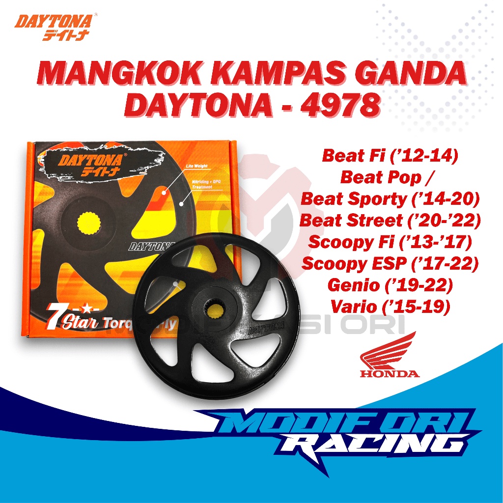 Mangkok Kampas Ganda Daytona Beat - Scoopy Fi ESP Beat Deluxe Genio Mangkok Ganda racing Scoopy 2021