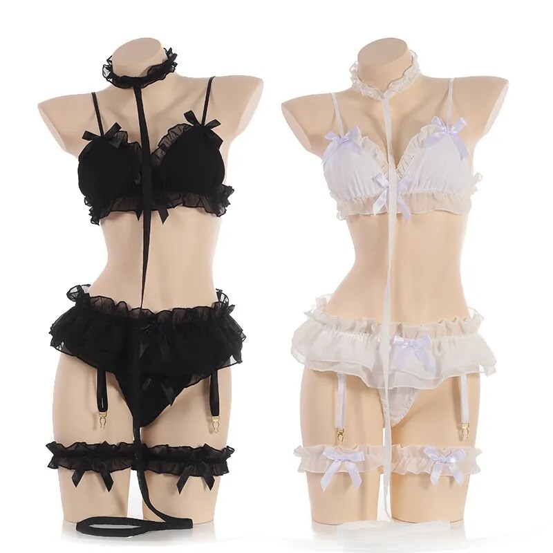 PREORDER Japanese Women Sex Lingerie Set Bdsm Clothing Lace Ruffle Sex Underwear Kawaii Costume Gart