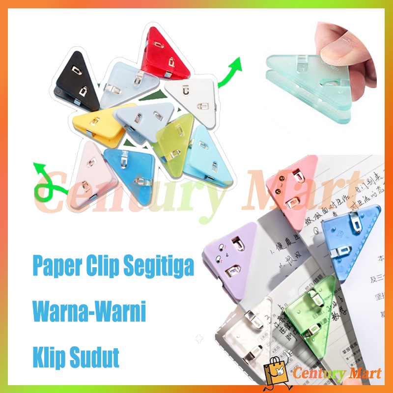 

Paper Clip Segitiga Warna-Warni Klip Sudut /Transparent Triangle Clip /Kertas Binder Plastik Clips