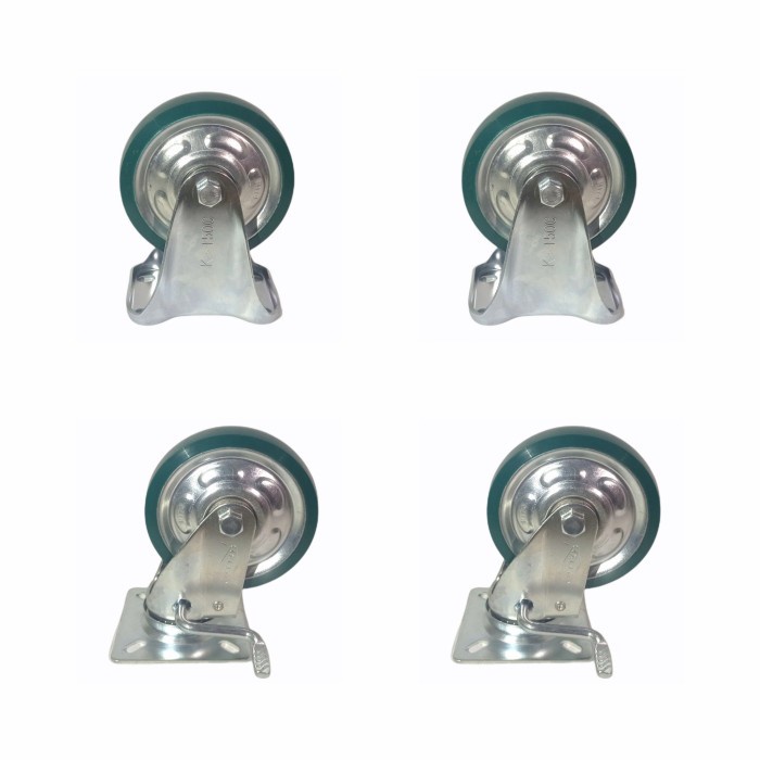 Roda Troli 6 Inch PU Merk HITO 1 Set (2 Mati 2 Rem Hidup)