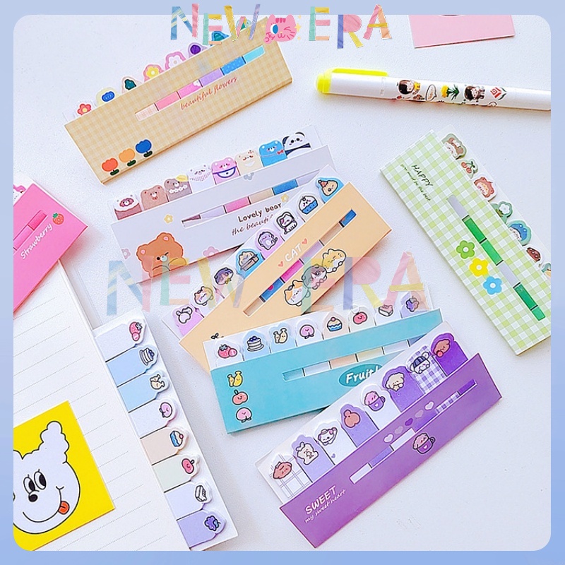 

NewEra Sticky Notes Karakter 8 In 1 Catatan Tempel 120 Lembar Pembatas Buku Karakter Animal Kartun Stiker Indeks Hati Gadis Lucu