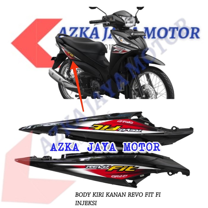 Body Honda Revo Fit FI hitam / bodi kiri kanan Revo injeksi