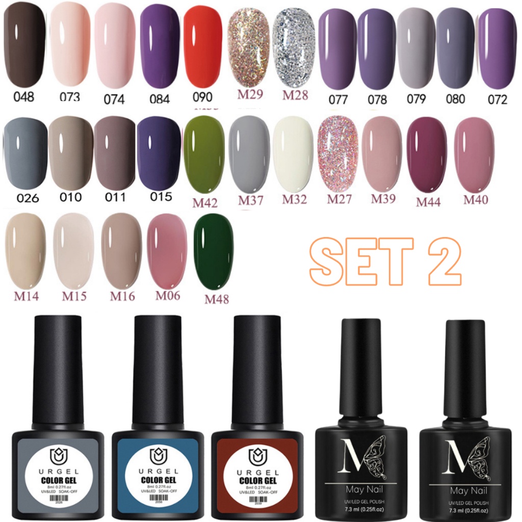 COD Set Kutek Gel 28 COLOUR UR - UV LED gel polish nail art Cat Kuku nail Polish