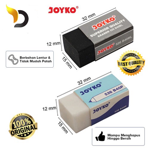 

Penghapus Pensil Joyko Super Bersih Eraser Warna Hitam Putih Original Stip Karet Penghapus Alat Tulis Sekolah Kantor Praktis Digunakan