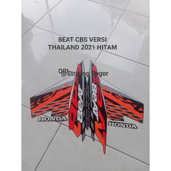 Striping Stiker Motor Honda Beat CBS 2021 Thailand Black