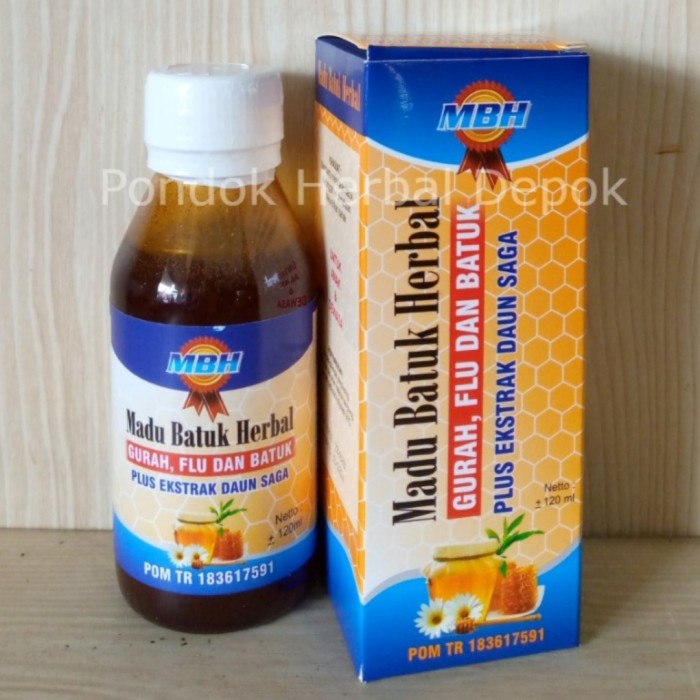 MBH Madu Batuk Herbal plus Daun Saga . Gurah . Pernafasan