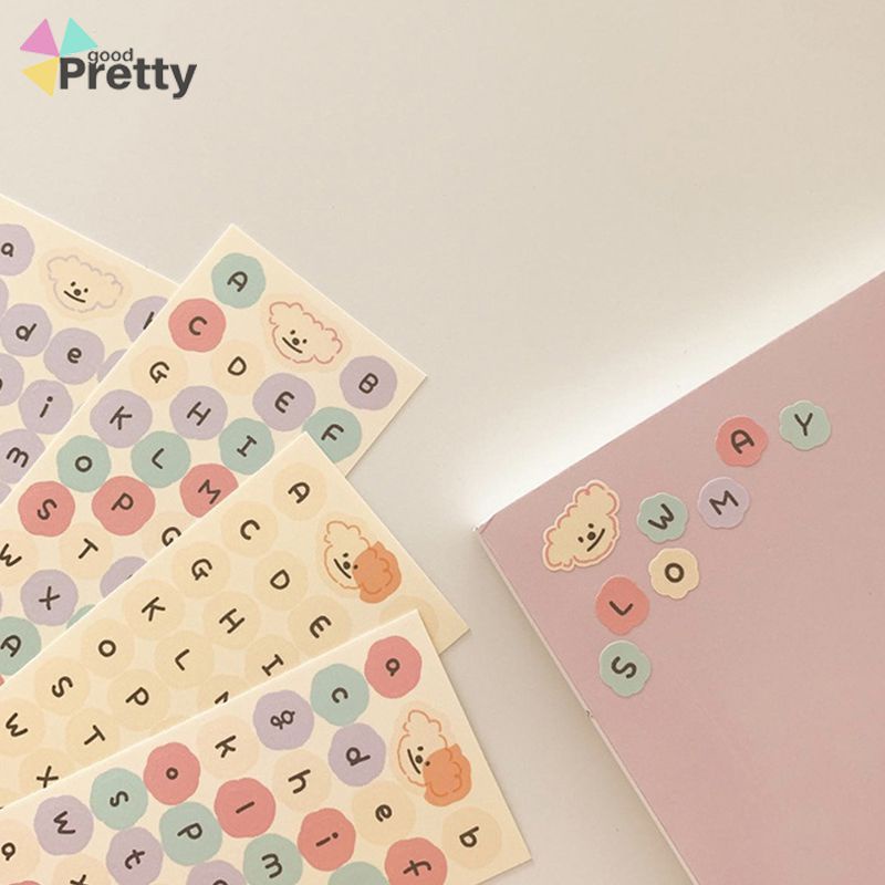 

Stiker huruf bahasa Inggris berwarna-warni PD