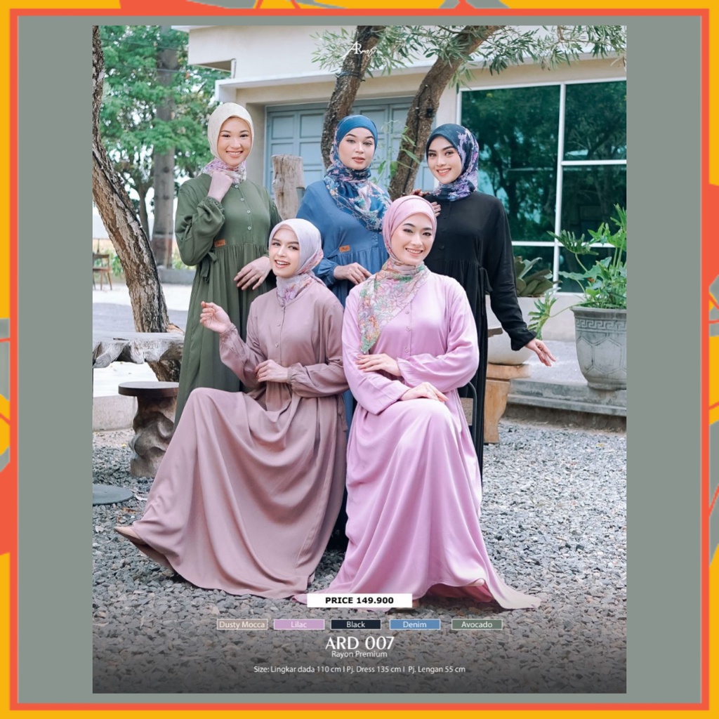 Gamis Rayon Premium Polos Dress Baju Wanita Remaja Dewasa Casual Basic Terbaru ARD 007 Variasi Tali 