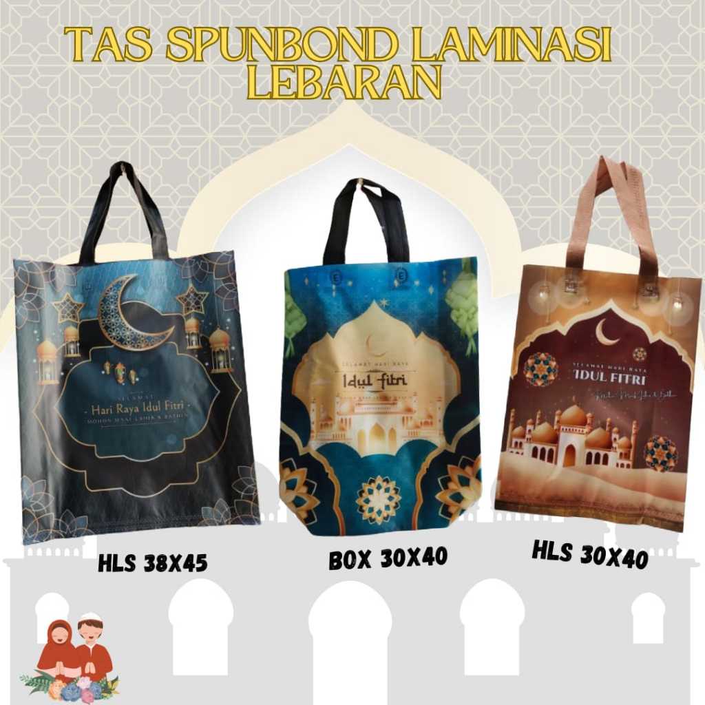 

terbaru tas bingkisan 12 Pcs Tas Spunbond Laminasi Lebaran