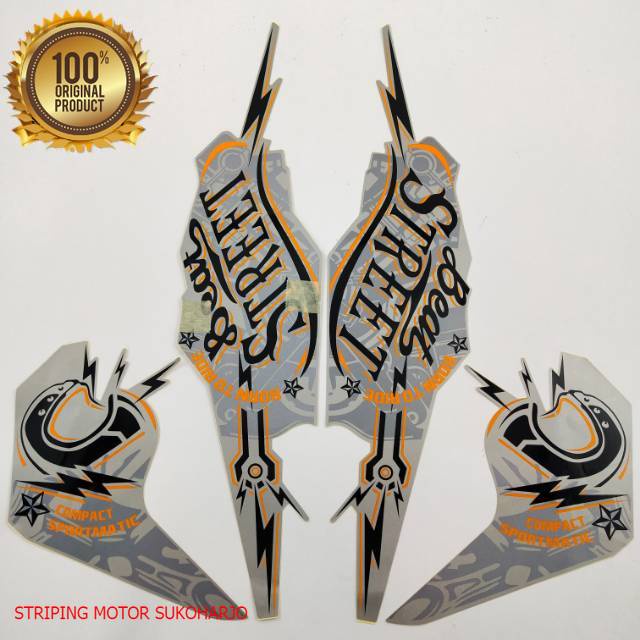 (ORI) striping honda beat street 2018 2019 grey kualitas original
