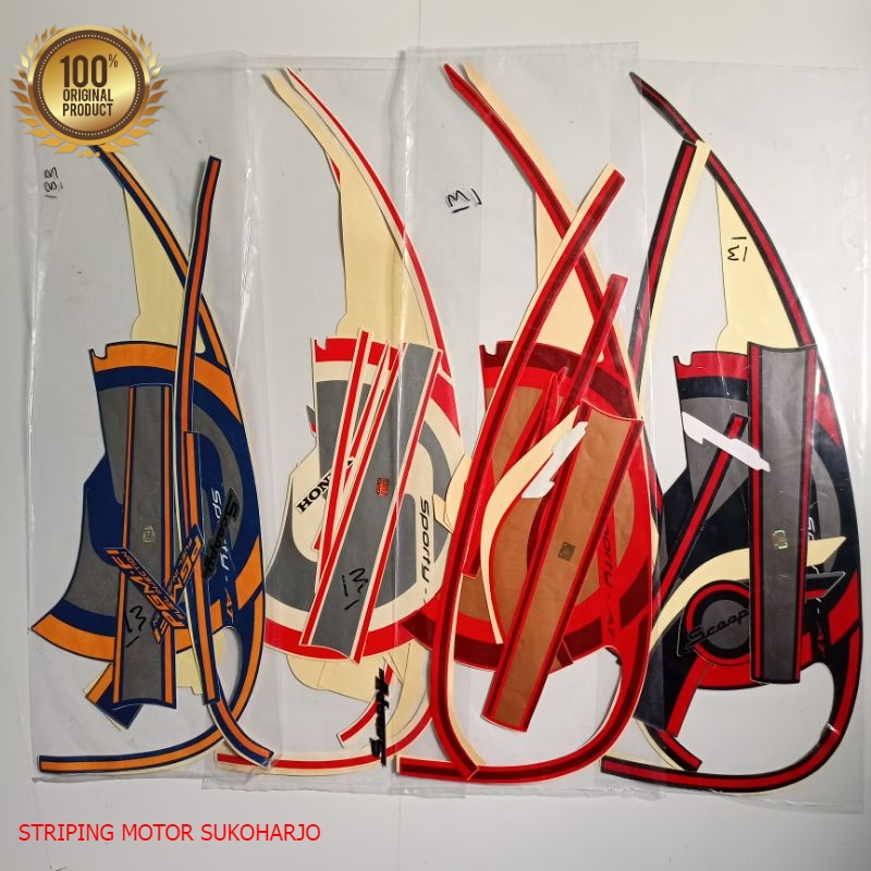 (ORI) Striping Sticker Honda Scoopy Sporty 2013 2014 kualitas original