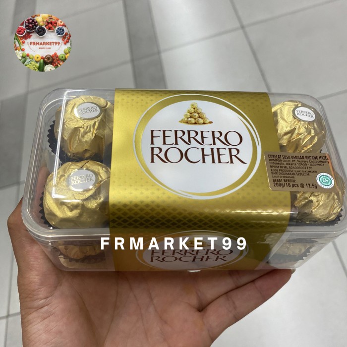 

Coklat Ferrero Rocher Isi 16 / Coklat Susu dngn Kacang Hazel / 200 grm