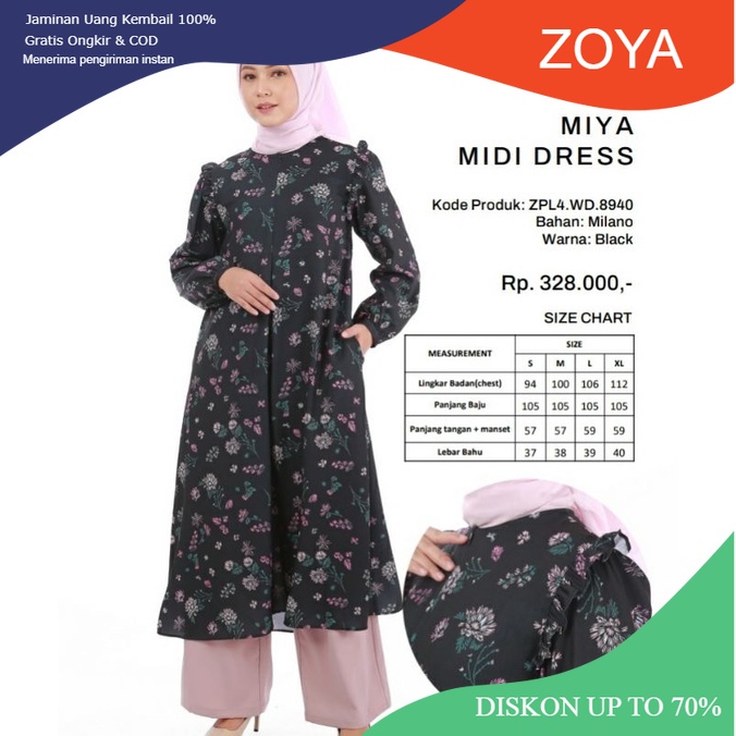 READY SIAP KIRIM Midi Dress Zoya/ Miya Midi Dress by Zoya