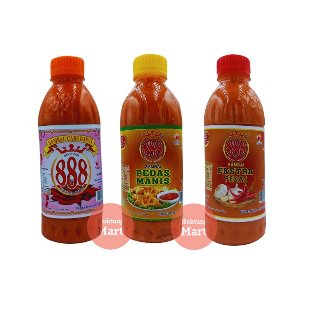 

888 Sambal Cabai 350mL Sambel Cabe All Varian Pedas Manis Ekstra Pedas