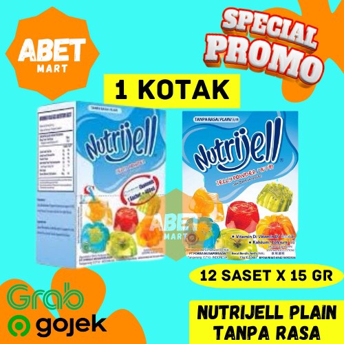 

NutriJell Plain 15 Gr 1 Box 12 Pcs - Dus Pak 15gr Tawar Jelly Agar