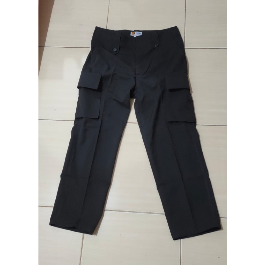 CELANA PDL T POLRI COKLAT TUA KAIN HALUS