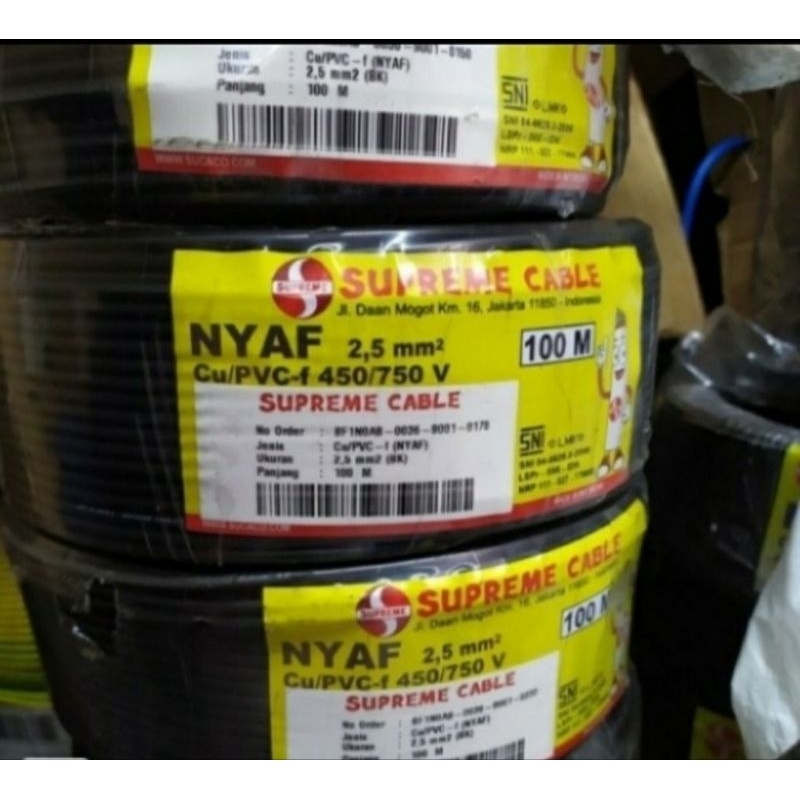 KABEL NYAF 2,5 MM 2,5MM 1X2.5 1X2,5 MM SUPREME SERABUT METERAN ECERAN POTONGAN