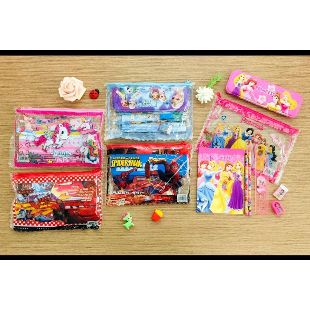 

*DUNIA PESTA* STUDY SET KARAKTER / PAKET ALAT TULIS ANAK / STATIONERY SET SOUVENIR ULANG TAHUN