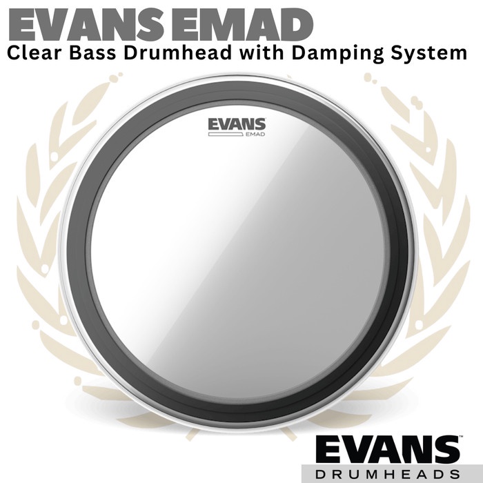 ✨BESTSELLER✨ - EVANS EMAD Clear Bass Drumhead Batter Damping | 16 18 20 22 24 Inch - 22 inch- 1.2.23