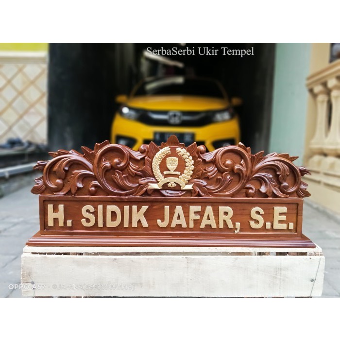

papan nama meja ukir kayu jati-papan nama jabatan ukir jepara Termurah
