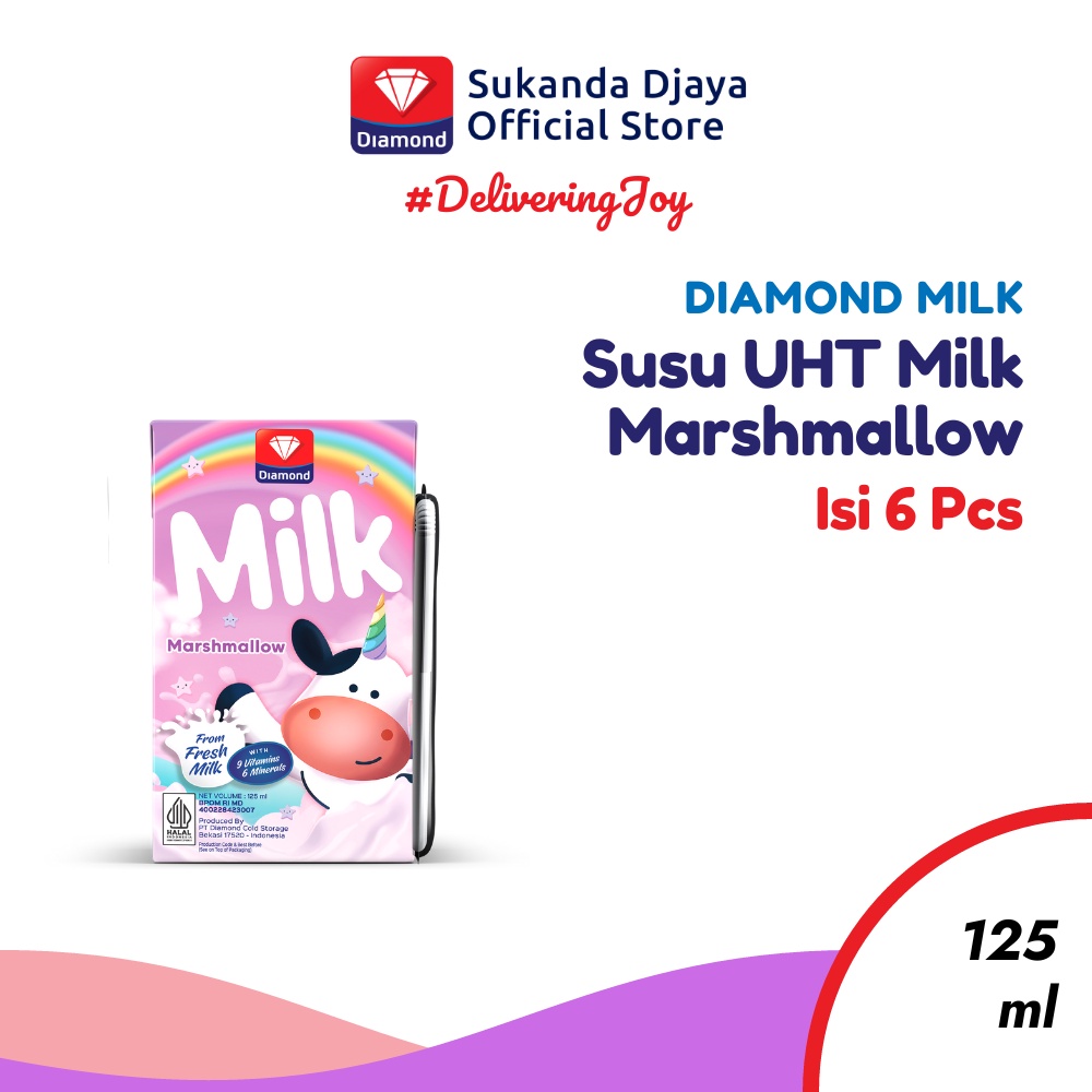 

Diamond Milk Susu UHT Marshmallow 125 ML [Isi 6 Pcs]