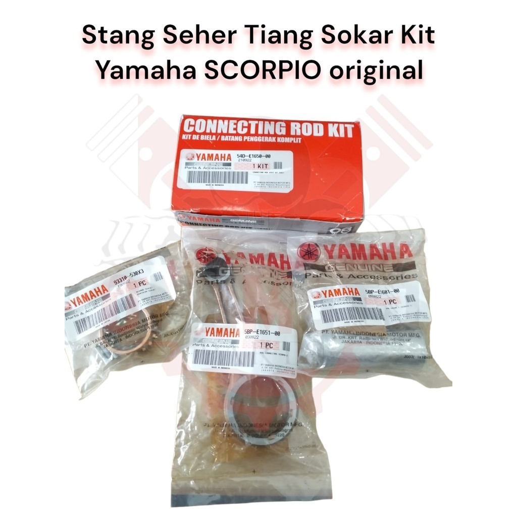 CONNECTING ROD KIT TIANG SOKAR STANG SEHER YAMAHA SCORPIO 54D-E1650-00 ORIGINAL