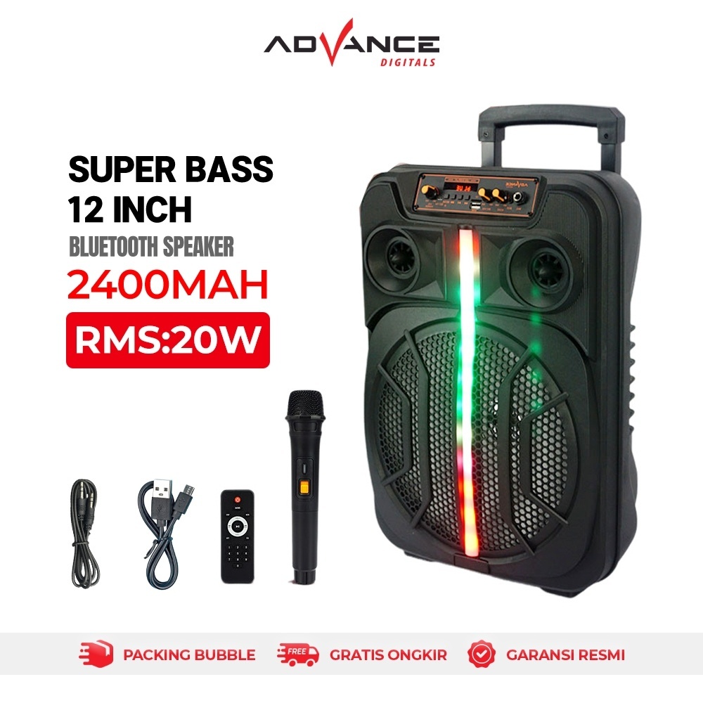 Advance S-120 Speaker Bluetooth Portable Dapat Mic Wireless Karaoke Outdoor Salon Advance Karoke