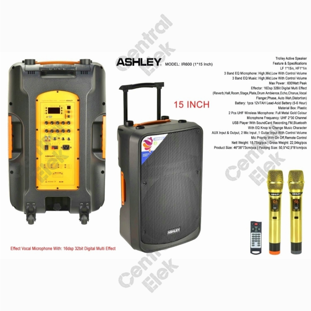 PROMO MURAHspeaker portable ashley ir600 ir 600 ir-600 15 inch original