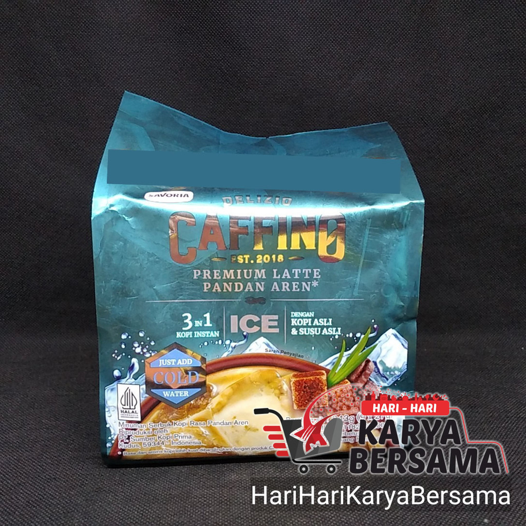 

KOPI BUBUK DELIZIO CAFFINO ICE PREMIUM LATTE 3 IN 1 RASA PANDAN AREN PACK 9'S X 27GR