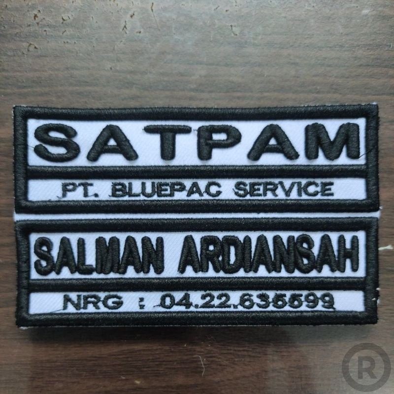 Bordir Bordir Nama Dan Tulisan Satpam Timbul Bordir Nama Custom