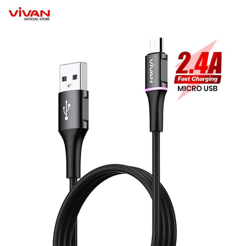 KABEL DATA VIVAN VDM100 2.4A 100CM MICRO USB FAST CHARGIN KABEL DATA VIVAN VDM 100